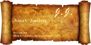 Juszt Janina névjegykártya